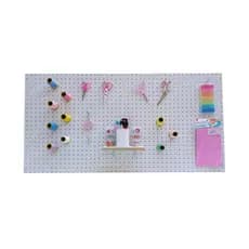 Painel Pegboard Branco 120x60cm + 20 ganchos de 5cm