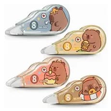 Kit 2 Fitas Corretiva Fofinha Capivara com 8 metros cada papelaria cute, kawaii
