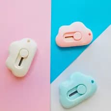 Mini Estilete De Nuvem Cortador De Papel Papelão Papelaria com lâmina retrátil