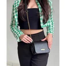 Bolsa Tote Feminina Sofisticada De Ombro Com Corrente Elegante