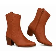 Bota Ana Castela Country Western Texana Bordada Ultra conforto Blogueira Leve Macia
