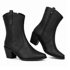 Bota Feminina Western Texana Cano Curto Bordada