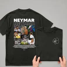 Camiseta Neymar Menino Ney Camisa Básica Unissex Algodão 30.1 Premium