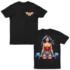 Camiseta Feminina Academia Mulher Maravilha Treino Cross Peso Musculação Camisetão Oversized Premium