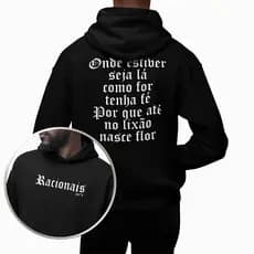 Moletom Canguru Unissex Blusa De Frio Racionais Lixão Flor Tenha Fé Frase Casaco Alta Qualidade Premium
