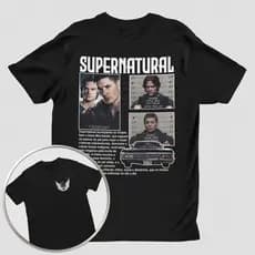 Camiseta Supernatural Biografia Streetwear Camisa Sam & Deam Winchester 30.1Algodão QualidadePremium