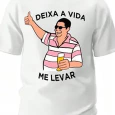 Camiseta Carnaval Zeca Pagodinho Cervejinha Deixa a Vida Me Levar Barriguinha Camisa Premium