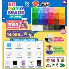 Kit 24 cores 2.6mm Com 14000pcs Perler Hama Beads DIY Presentes para crianças Com Ferramentas