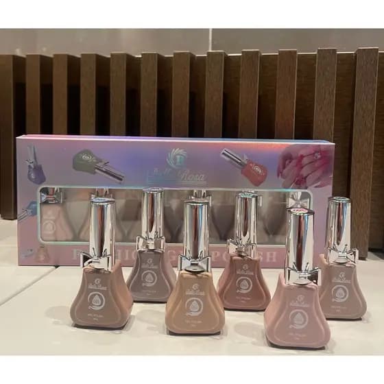 Kit 6 Esmaltes em gel UV/LED Bella Rosa - Coleção Com Lacinho 18ml Envio imediato