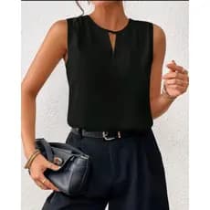 Blusa Feminino Regata Tecido Duna Decote Buraco