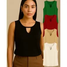Blusa Feminina Regata Soltinha Ampla Tecido Duna