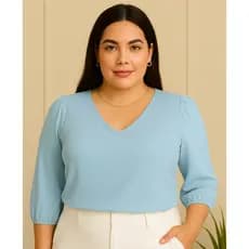 Blusa feminina Duna social 3/4 princesa Tendência P ao G1  Moda Evangélica