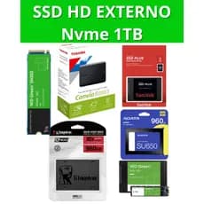 SSD 1TB HD Externo e Interno Portátil 1TB SATA NVMe M2 2280 Pcie/Sandik/Kingston/WD Green/Seagate