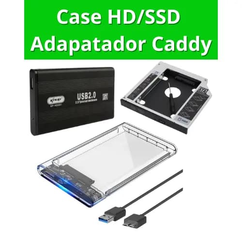 Case HD Adapator Caddy 9,5mm/12,7mm 2.5 SATA USB 3.0/Exbom/Knup/Case Drive Dvd Notebook