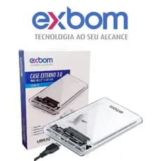 Case Hd Externo Exbom 3.0 Para HD/SSD Sata Transparente/Preto Plug Play / Case de Gaveta USB 3.0