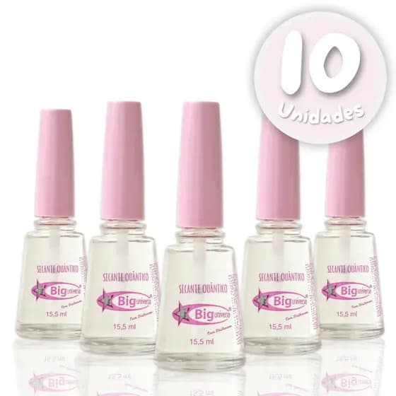 Kit 10 Secante Esmalte Quântico Com Disiloxane Liquido 15,5ml Big Universo