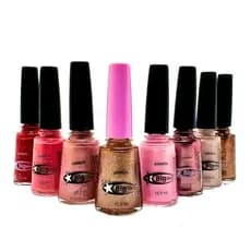 Kit 8 Esmaltes Brilhoso Cremosos Millenial Pink Big Universo