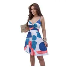 Vestido Feminino Curto Estampado De Alça Soltinho Verão