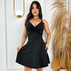 Vestido Feminino Alcinha Decote Com Bojo Curto Soltinho Rodado