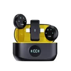 Microfone Lapela Celular k31pro redondo imã sem fio preto supressor de ruído