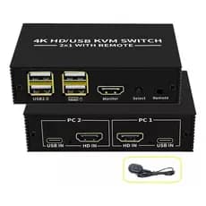 Switch Chaveador E Seletor Usb Kvm Hdmi 2 Portas Mouse Tecla