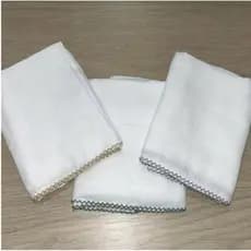Kit c/ 3 Fraldas de Ombro Com Acabamento de Bico de Picueta em 3 Cores Diferente Menino Menina BebêFraldinha 100%Algodão