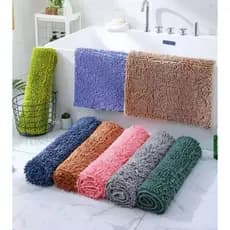 Kit de Tapete Macarrão 40x60 Chenille Antiderrapante Sintético Linha Extra Macio Porta / Banheiro