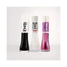 Kit Esmalte Hits Crackle + Top Coat Hits + Esmalte Hits Paixão Antiga Unhas Craqueladas Perfeitas