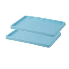 Kit 2 Bandejas Retangulares Tradicional Azul Bebê - Versatilidade para Mesa e Decoração.