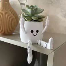 Vaso suculentas Dedo do meio perninhas articuladas, Pote de suculentas divertido, Pote Dedo do Meio