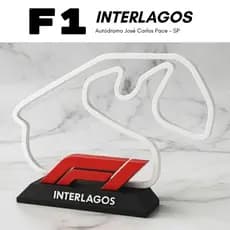Pista de Interlagos F1 com Logo, Logo Fórmula 1, Pista de corrida, Troféu Interlagos - Impressão 3D