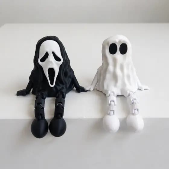 Bonecos Articulados estilo Halloween, Ghostface articulado, Fantasma perninhas articuladas