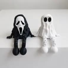 Bonecos Articulados estilo Halloween, Ghostface articulado, Fantasma perninhas articuladas