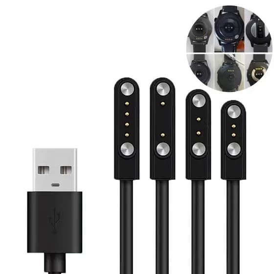 Lua cheia Carregador Magnético Universal De Relógio Inteligente 2 Pinos 4 Pinos USB Para P70 P80 W26 Ls05