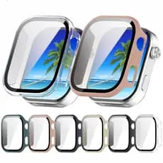 Lua cheia Case para redmi watch 6 pc tela + capa protetora de película de vidro temperado