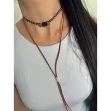 Gargantilha Moda Country Western Choker Boho Moda Texas Boiadeira Unissex