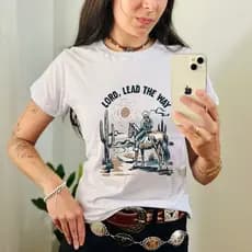 Tshirt Baby Look Algodão Camiseta Feminina Moda Country Boiadeira