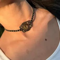 Colar Country Personalizado Inicial Colar Fivela com Couro Choker Delicada Western Moda Boiadeira