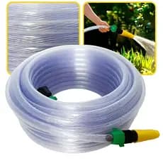 Mangueira De Jardim  Cristal Trançada Para Água Completa Esguicho Conector Torneira