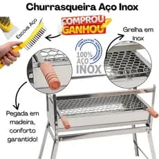 Churrasqueira Inox Grande Churrasqueira Portatil Churrasqueira Camping Grande