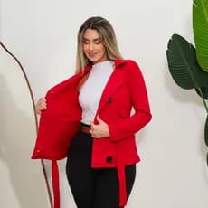 Casaco moletom de Botões Feminino Subretufo Curto de Frio Moda Moda Atual