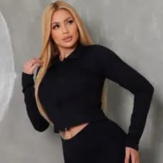 Jaqueta Esportiva slim Fit Feminina Blusa Frio zíper manga longa Casaco Casaquinho Academia