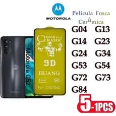 KIT Película Fosca Cerâmica Flexível 9D MOTO G04 G13 G14 G23 G24 G34 G53 G54 G72 G73 G84