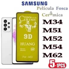 Película Fosca 9D Cerâmica Flexível Samsung M34 M51 M52 M54 M62 | Protetor de Tela HD, Anti-Reflexo e Resistente