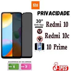 Kit Película Privacidade 3D Anti Spy XIAOMI REDMI 10 REDMI 10C REDMI 10PRIME