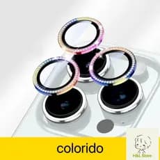 Kit Película Lente Câmera Brilho Diamante  iPhone XR/11/12/13/14/15/16/16pro/16plus/16 Promax Luxo e Beleza /