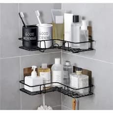 Kit 2 Prateleiras Grandes Suporte Com Adesivos Para Parede Banheiro Cozinha lavanderia