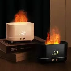 Umidificador de ar - Função de difusor de aroma - Decorativo com Luz Colorida - Efeito de Chama