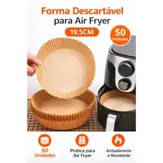 Forma Descartável para Air Fryer 19,5cm 50Unid - TRC5301