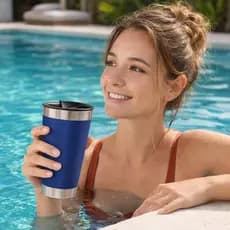 Normal - Copo Térmico Inox com TAMPA e ABRIDOR (473 ml) - Azul Royal